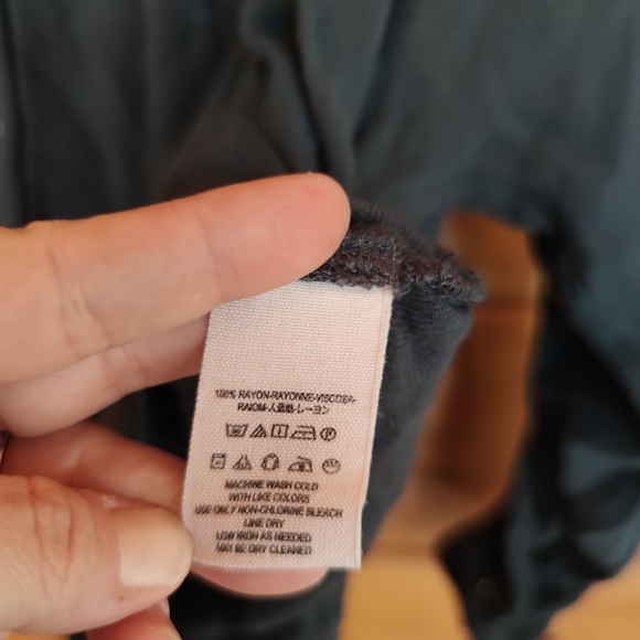 Free People 💜 Herringbone True Affection Button Down Blouse Boho Slouch Medium - Picture 6 of 8